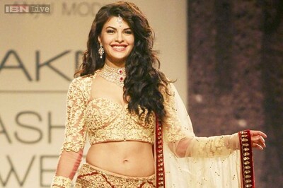 LFW, day 2: Jacqueline Fernandez struts on the ramp for Anju Modi