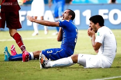 World Cup 2014: Luis Suarez bites again, could be in trouble