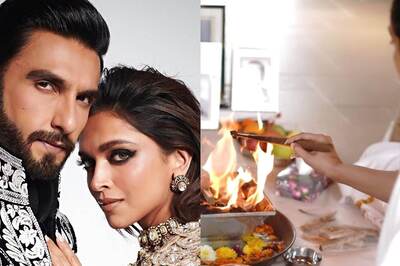 Ranveer-Deepika Twin In White As They Perform Griha Pravesh Pooja At Their New Home; Pics