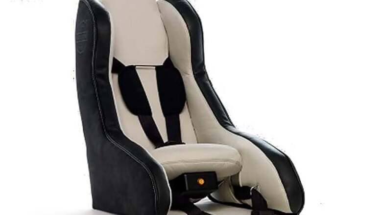 Volvo's inflatable child car seat concept that fits into a small bag