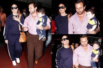 Taimur, Kareena, Saif Are Back From Their Swiss Vacation; Little One Looks Relaxed in Daddy's Arms