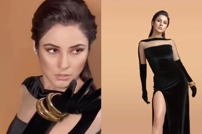 Shehnaaz Gill is a ‘Work of Art’ in Sexy Thigh-High Slit Black Velvet Gown, See Pics