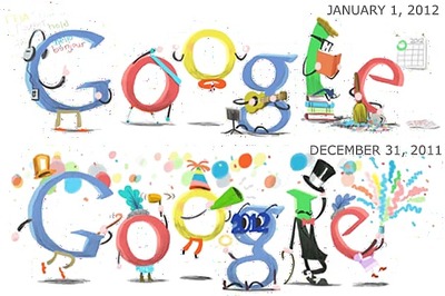Google doodles New Year's Day