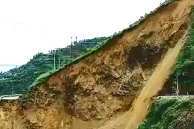 WATCH | Passenger Bus's Close Shave with Death as Inches Away Landslide Washes Off 100m Road