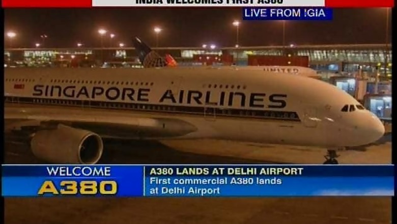 Snapshot: First commercial super jumbo A380 flight lands at Delhi's IGI Airport
