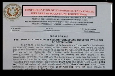 Paramilitary veterans protest over exclusion of their contingents from Republic Day parade