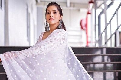 Actress Rashmi Gautam Stuns In Pristine White Anarkali Suit