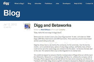 Digg sold for half-a-million dollars