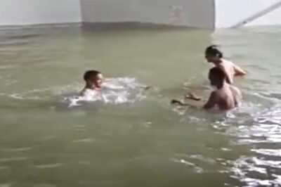 Maha: Viral Video Shows Youngsters Swimming in Flooded Uran Station; CR Says Premises Under Contruction