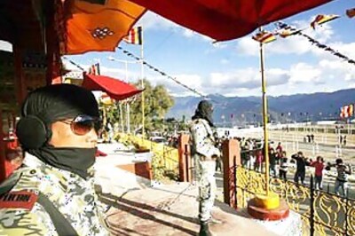 Singing monk rehearsing chants for Dalai Lama's visit