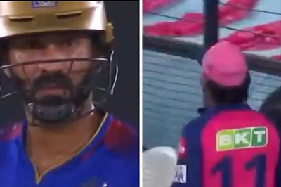 RR's Head Coach Kumar Sangakkara Furious With Dinesh Karthik's Dismissal Being Reversed by DRS - WATCH
