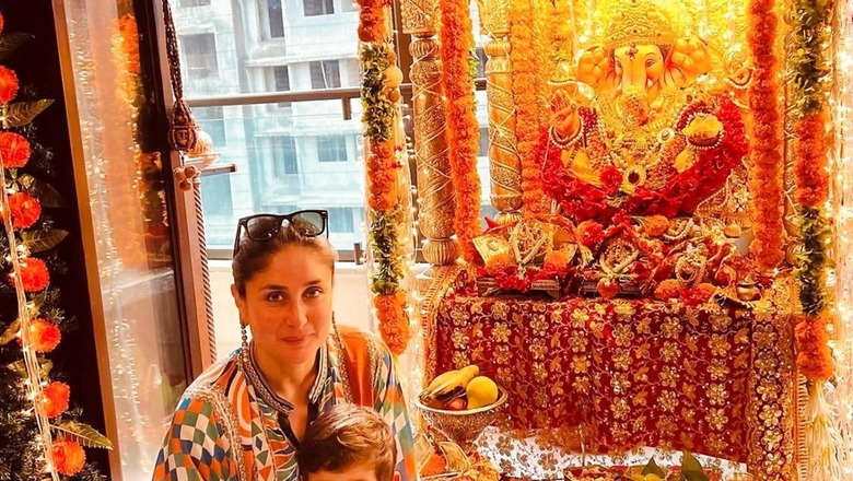 So Cute! Kareena Kapoor Khan and Jeh Pose for A Memorable Click on Ganesh Chaturthi; Check Here