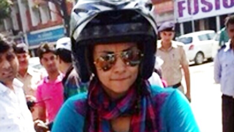 Gul Panag blazes the campaign trail on a Royal Enfield bike