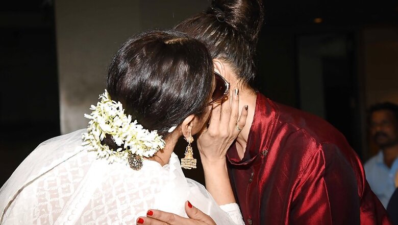 Rekha Hugs, Kisses Manisha Koirala Affectionately During Dear Maya Special Screening