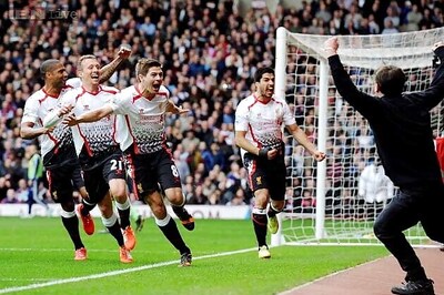 Gerrard strikes twice as Liverpool return to top of Premier League