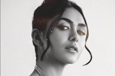 Mrunal Thakur Exudes Vintage Vibes In An Off-shoulder Black Flared Gown