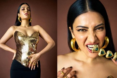 Shruti Haasan Raises Temperatures In Strapless Black And Gold Dress