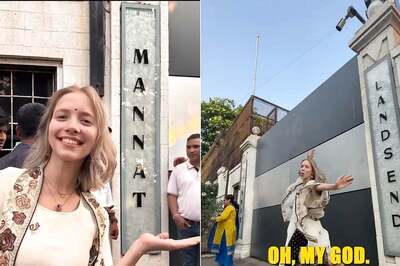 Russian Influencer Visits Shah Rukh Khan's Mannat For The First Time, Poses With Fans