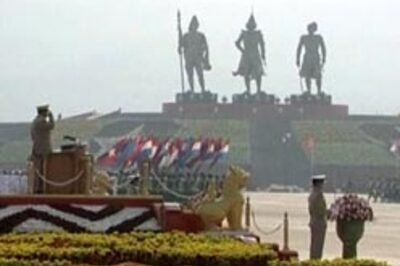 Myanmar army parades in new capital