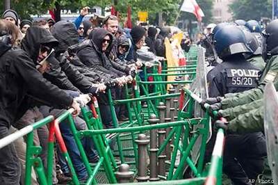 Protesters block streets around European Central Bank