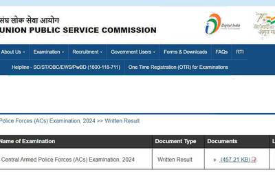 UPSC CAPF AC Result 2024 Declared At upsc.gov.in, Here's How To Download PDF