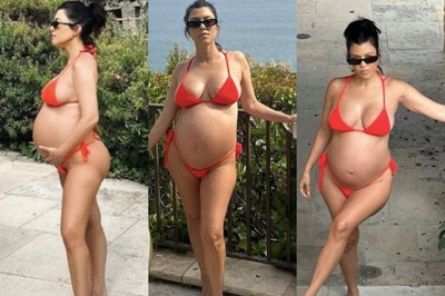 Kourtney Kardashian Flaunts Baby Bump in Red Bikini, Calls It The Greatest Blessing; Travis Barker Reacts
