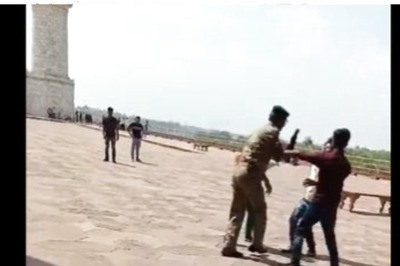 Tourist Slapped, Pushed By Security Personnel Over Filming Reel Within Taj Mahal Premises | On Cam