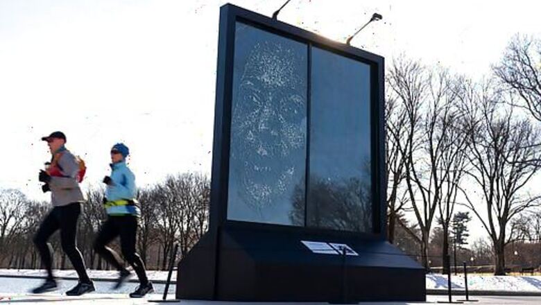 VP's Historic Election Celebrated In Cracked Glass Portrait