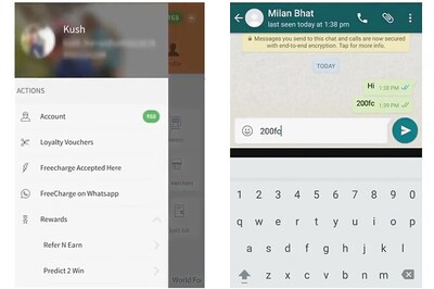 Now, Transfer Freecharge Money Through WhatsApp