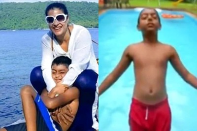 Kajol Wishes Son Yug on 10th Birthday with a Splash