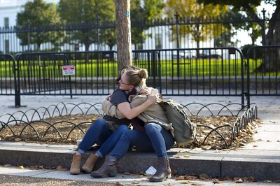 Woman Upset by Trump Victory Spends Day Giving out Free Hugs