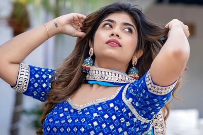 Jabardasth Fame Rithu Chowdary Looks Ethereal In Blue Lehenga