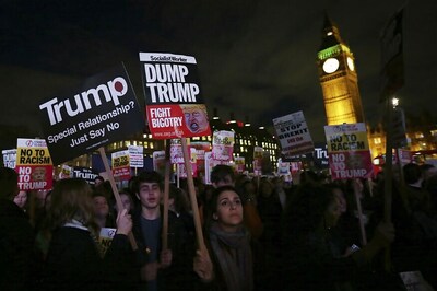 Thousands Protest Outside as British Parliament Debates Trump's UK Visit