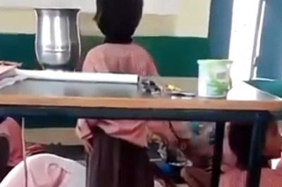 Primary School Teacher Sleeps In Class While Students Fan Her In UP’s Aligarh | Watch