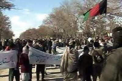 Afghans protest suicide bombings