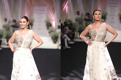 Lisa Ray Walks the Ramp in Exquisite Rahul Mishra Creation On Day 5 Of India Couture Week 2024