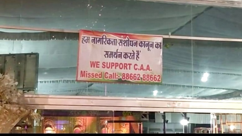 Pro-CAA Posters Decorate Wedding in Indore, Offer Number for Missed-Call Support