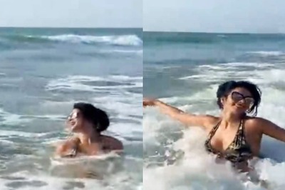 Watch: Mallika Sherawat Is A True Water Baby In Black And White Bikini