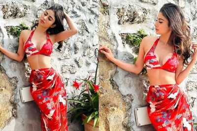 Hold Your Breath! Mouni Roy Is Hotness Overloaded In Printed Red Bikini