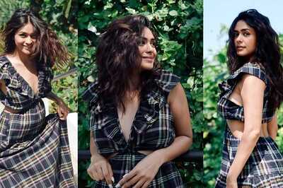 Mrunal Thakur Exudes the Perfect Summer Mood in a Cutout Check Maxi Dress; See Photos