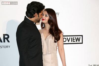 Snapshot: Aishwarya Rai and Abhishek Bachchan let their eyes do the talking at Cannes amfAR Gala 2014