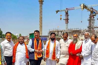 Shinde, Fadnavis in Ayodhya: Ram Mandir, Balasaheb's Dream, Becoming a Reality, Says Maha CM; Dy CM Gives Aerial View of Construction Work