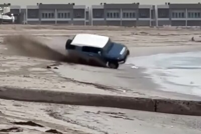 In Spine-Chilling Video, Man Escapes Dangerous Car Crash At Kuwait Beach