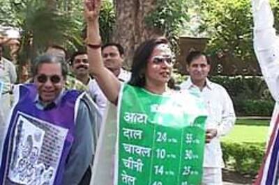 In Pics: Hema, BJP leaders' human chain outside Parliament