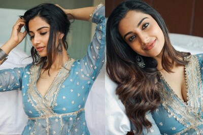 Meenaakshi Chaudhary Exudes Elegance In Gorgeous Blue Kurta