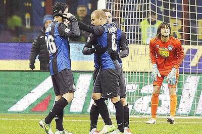 Inter beat Pescara 2-0 in Serie A to move to 3rd
