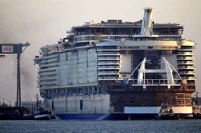 World's largest cruise ship takes to the water in France