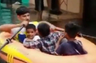 Telangana: Heavy Rains Bring Respite from Heat, Locals Enjoy Boat Rides on Submerged Streets | WATCH