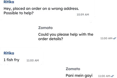 Zomato Takes 'Ek Machhli, Paani Me Gayi' Trend To New Heights With Hilarious Customer Chat