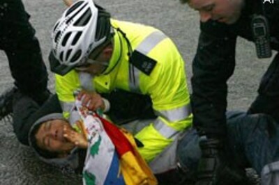 Olympic torch relay disrupted in London | See pics